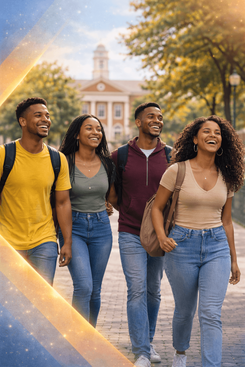 Students walking on HBCU campus
